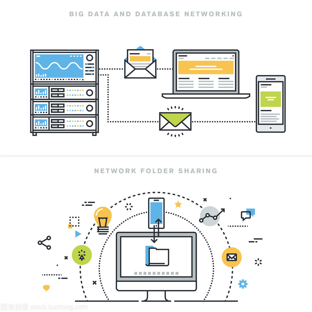 扁線設(shè)計(jì)矢量圖概念為大數(shù)據(jù)和數(shù)據(jù)基礎(chǔ)網(wǎng)絡(luò),網(wǎng)絡(luò)文件夾共享、 數(shù)據(jù)庫(kù)分析、 數(shù)據(jù)庫(kù)服務(wù)器、 計(jì)算機(jī)網(wǎng)絡(luò)技術(shù),為 web 站點(diǎn)橫幅